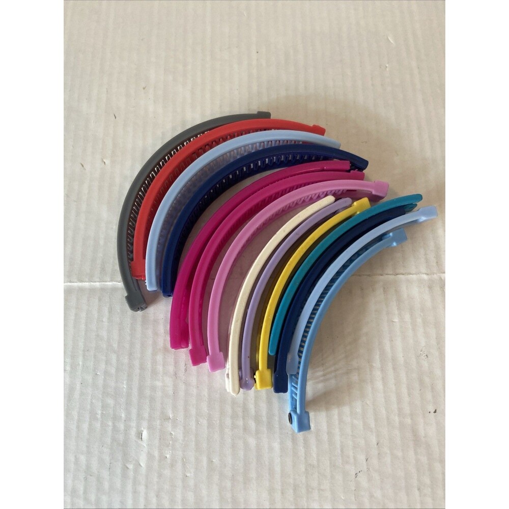 14 Vintage 80s 90s Hair Accessories Banana Clips Combs Lot Various Sizes Colors